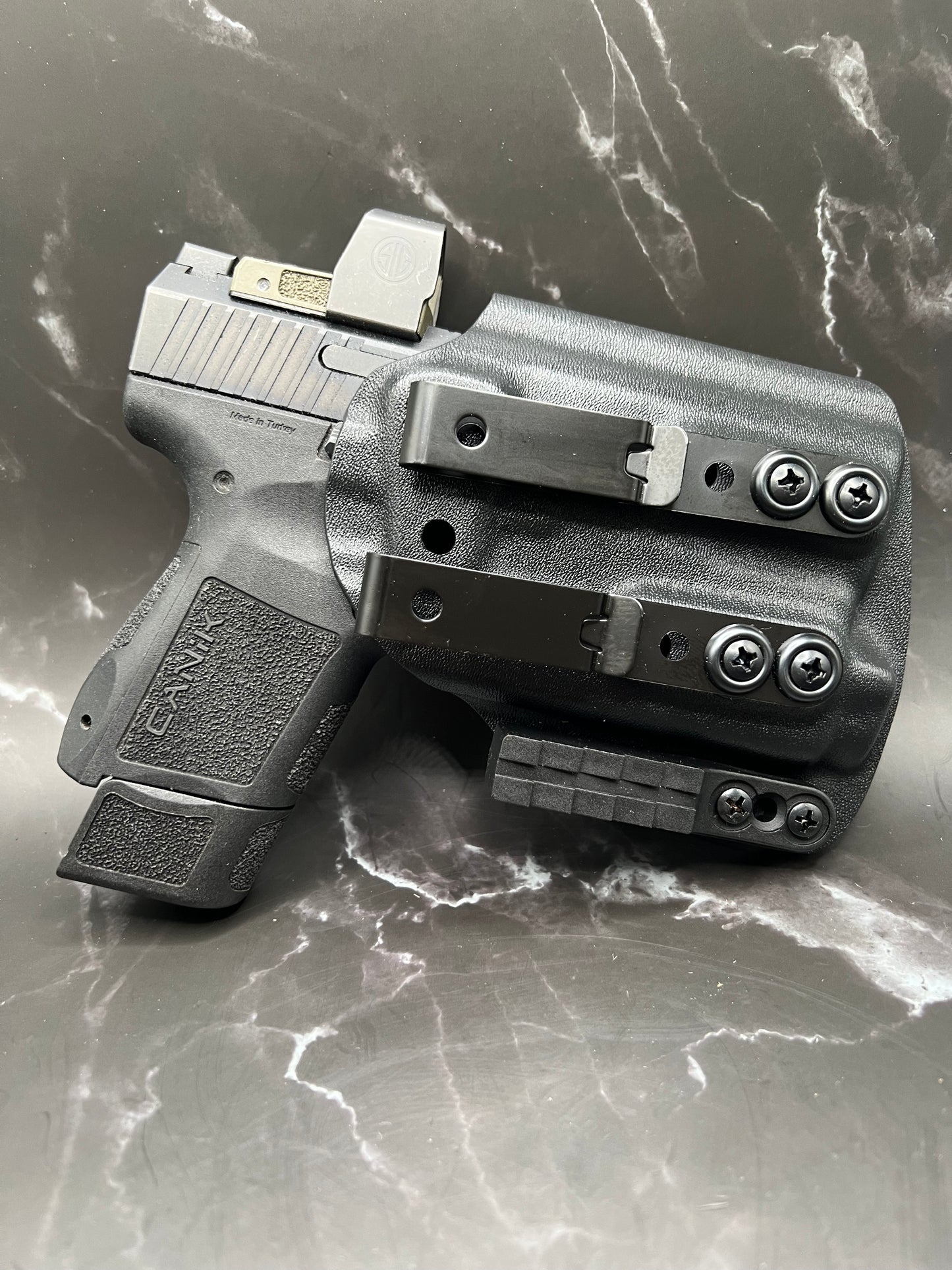 Canik TP9 Elite Sub-Compact IWB Light Bearing Holster ( inside the Waistband Holster )
