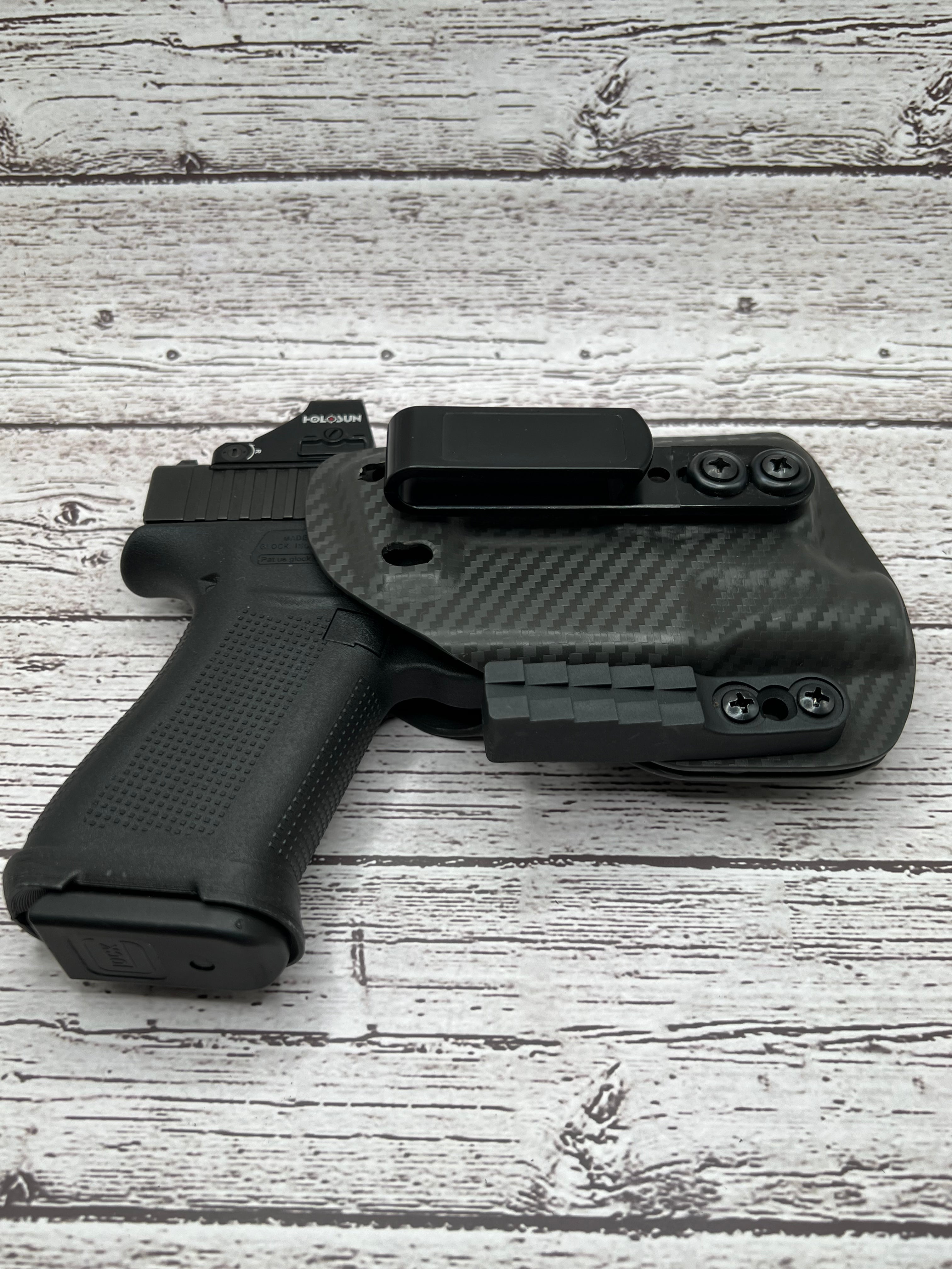 IWB Tuckable Holster For Glock 43X MOS W/ Streamlight TLR6 – Black Scorpion