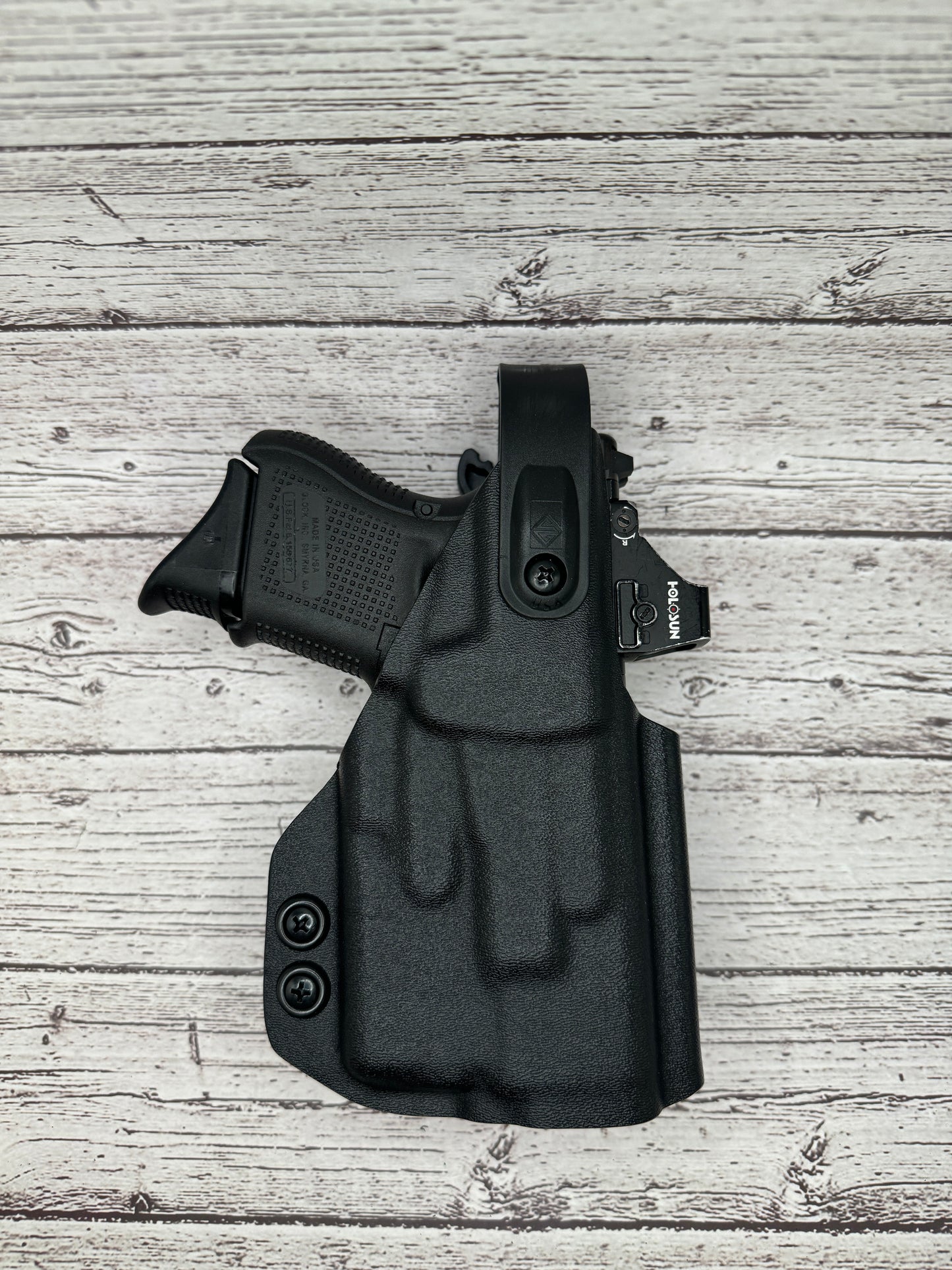 Level II Light bearing OWB Paddle Holster for Glock 26  Pistol Streamlight TLR-6 .126 Kydex