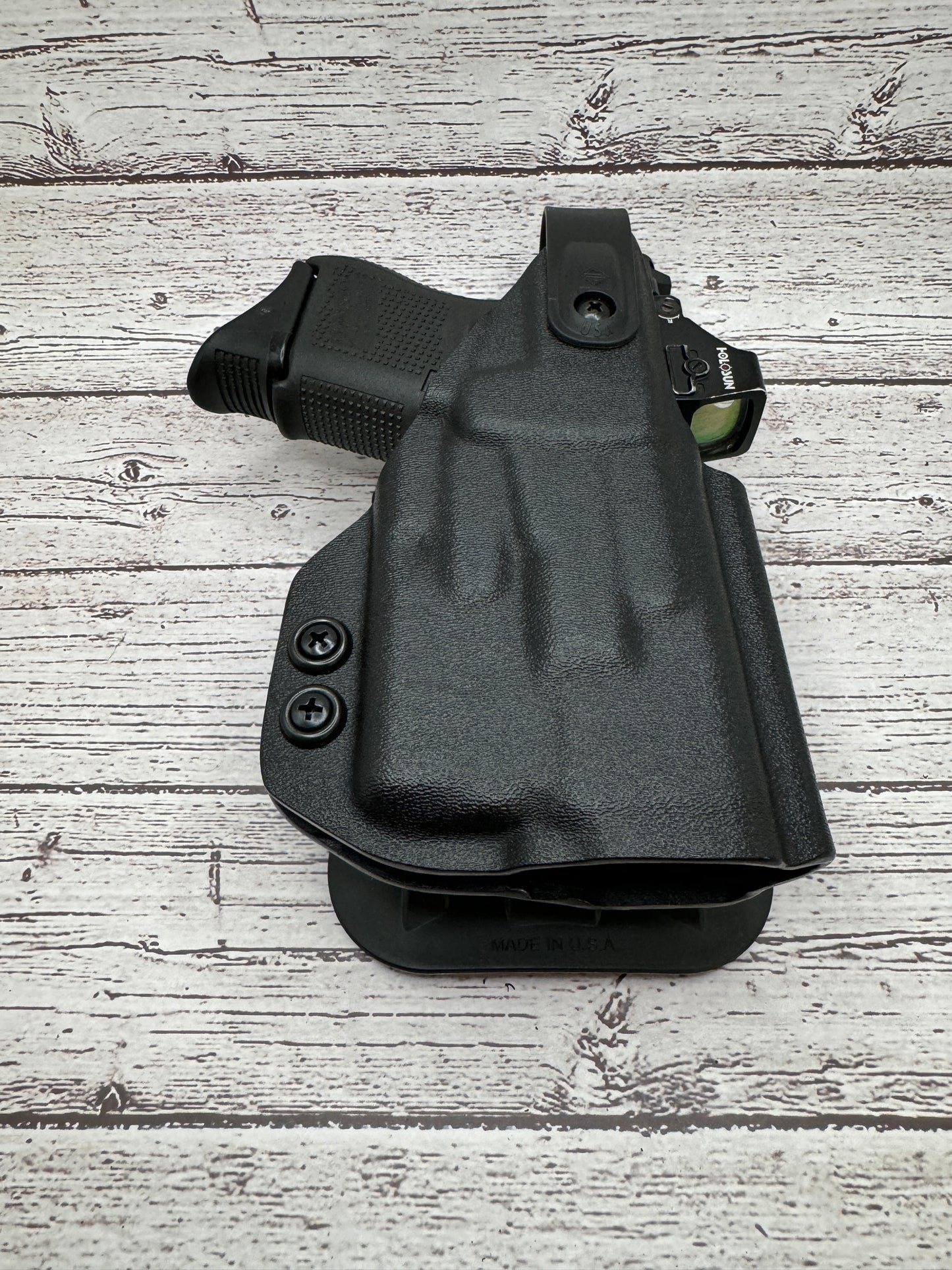 Level II Light bearing OWB Paddle Holster for Glock 26  Pistol Streamlight TLR-6 .126 Kydex