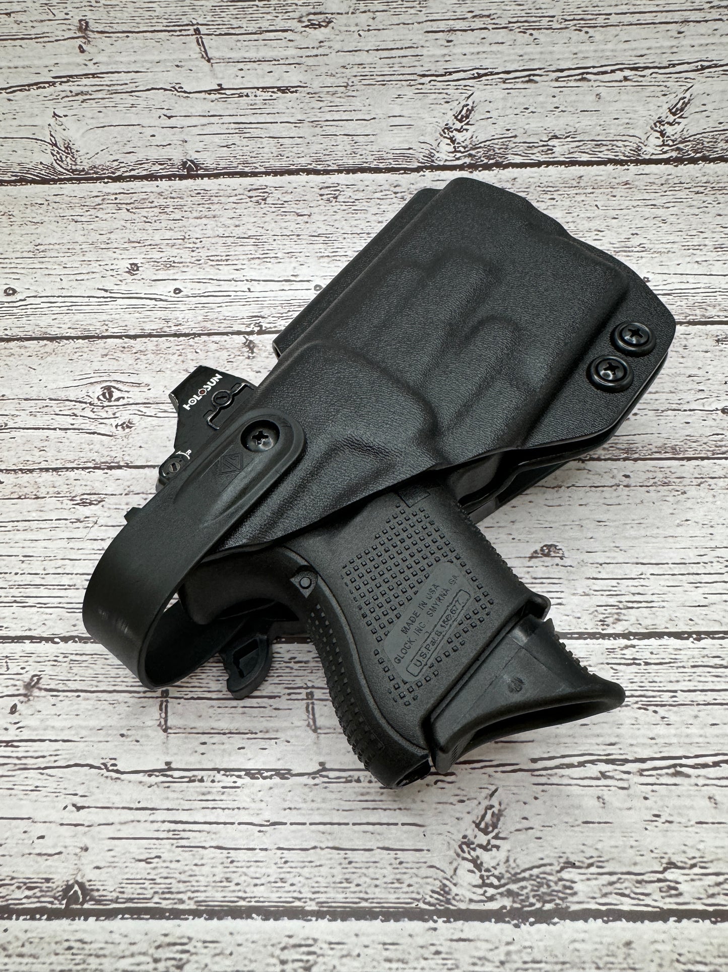 Level II Light bearing OWB Paddle Holster for Glock 26  Pistol Streamlight TLR-6 .126 Kydex