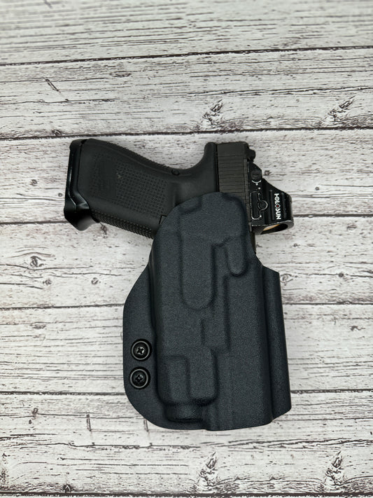 Light Bearing  OWB Paddle Holster for Glock 19/19X/45 Pistol.