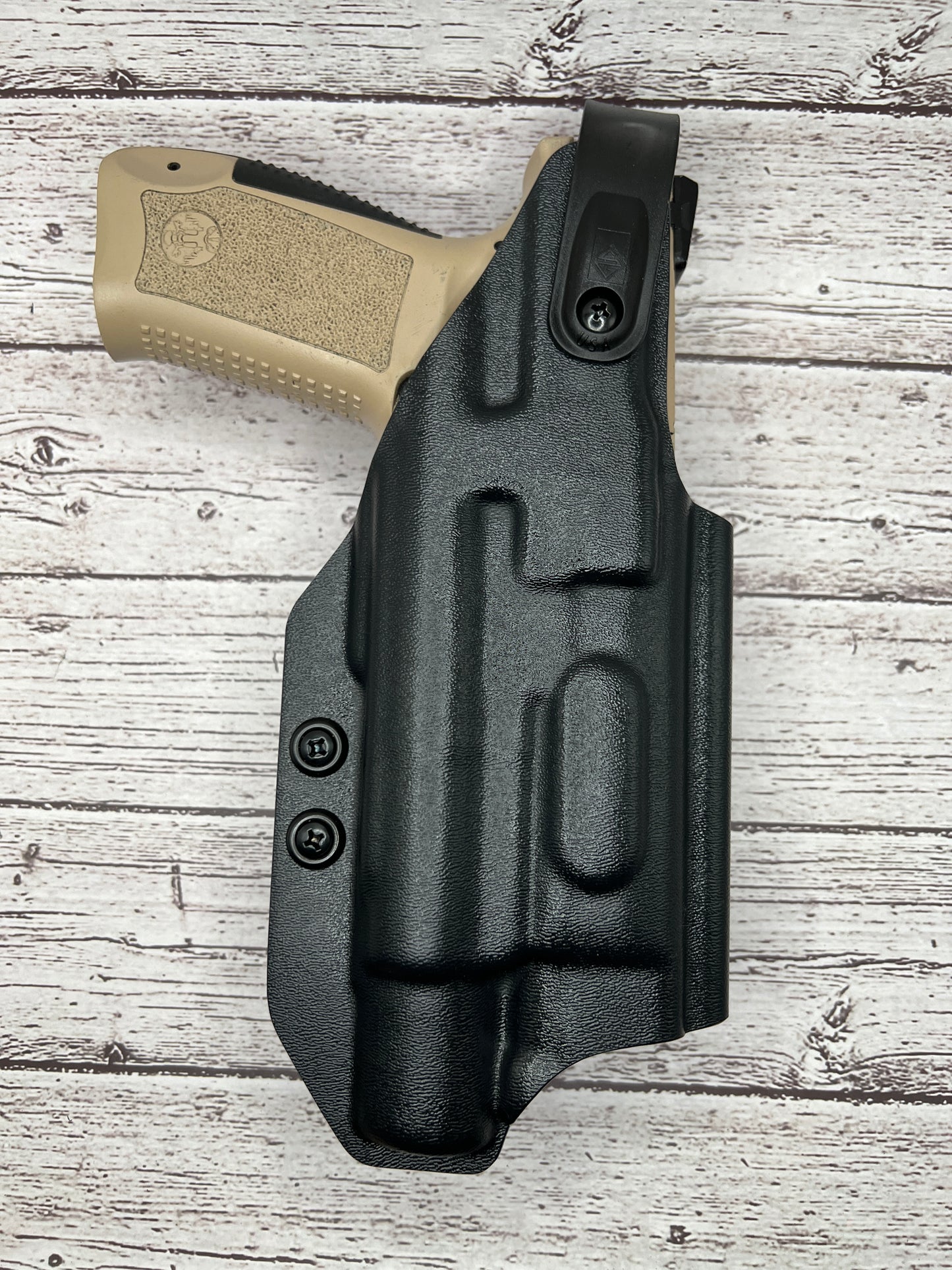 OWB Level II Light Bearing Holster for Canik Pistol Black .125 Kydex