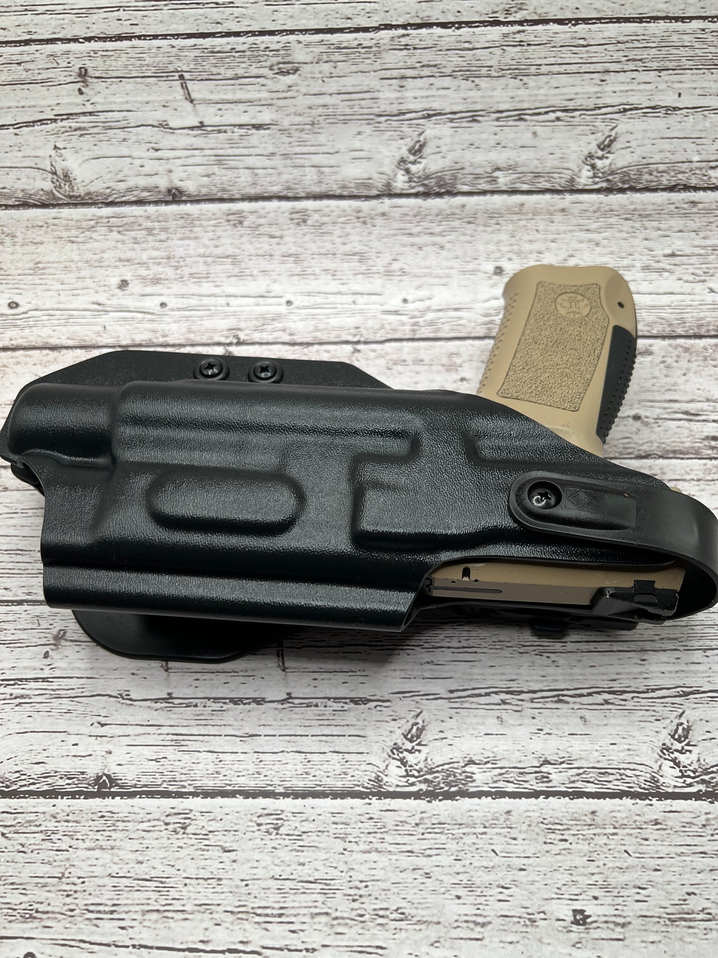 OWB Level II Light Bearing Holster for Canik Pistol Black .125 Kydex